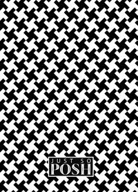 Thumbnail for Personalized Houndstooth II Journal - Black and White - Square Nameplate - Back View