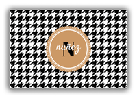 Thumbnail for Personalized Houndstooth Canvas Wrap & Photo Print I - Black with Circle Nameplate - Front View