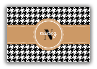 Thumbnail for Personalized Houndstooth Canvas Wrap & Photo Print I - Black with Circle Ribbon Nameplate - Front View