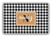 Thumbnail for Personalized Houndstooth Canvas Wrap & Photo Print I - Black with Rectangle Nameplate - Front View