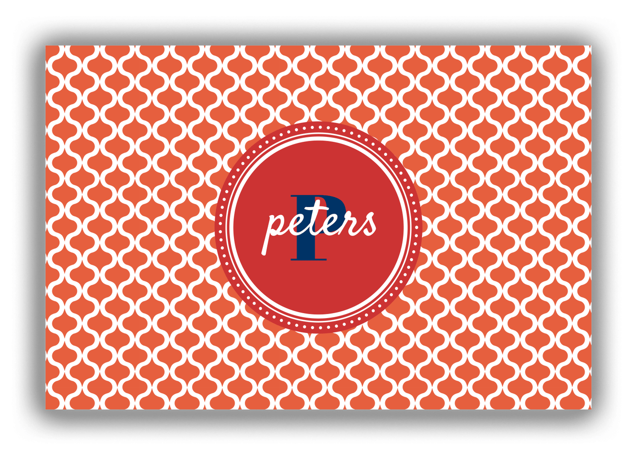 Personalized Hourglass Canvas Wrap & Photo Print - Red with Circle Nameplate - Front View