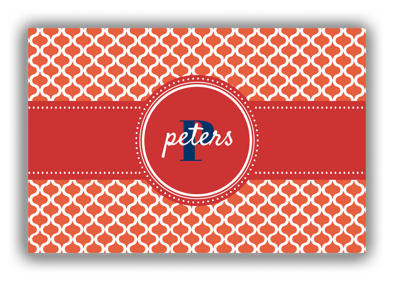 Personalized Hourglass Canvas Wrap & Photo Print - Red with Circle Ribbon Nameplate - Front View