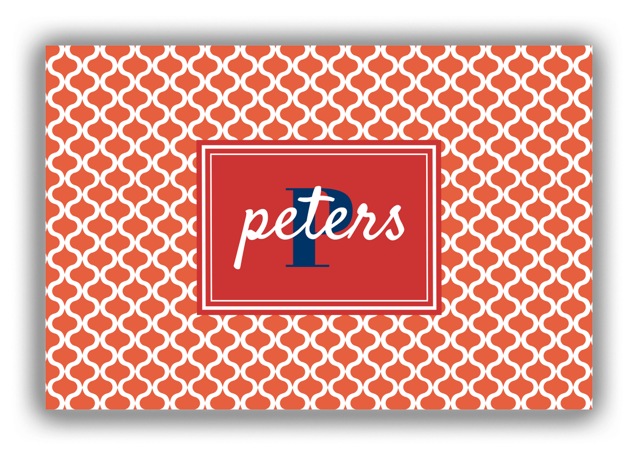 Personalized Hourglass Canvas Wrap & Photo Print - Red with Rectangle Nameplate - Front View