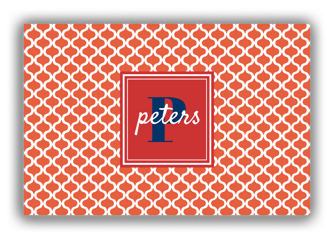 Personalized Hourglass Canvas Wrap & Photo Print - Red with Square Nameplate - Front View