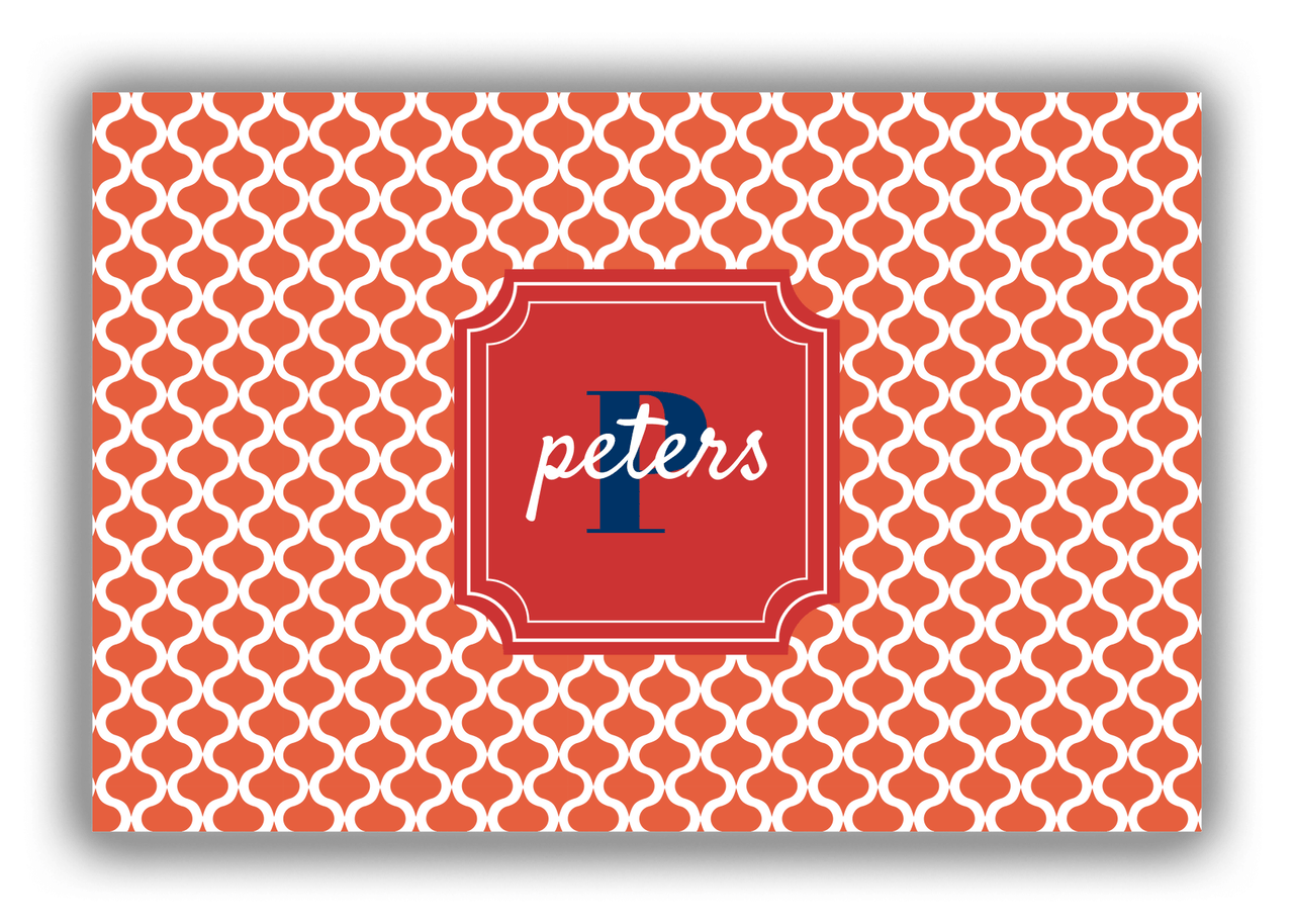 Personalized Hourglass Canvas Wrap & Photo Print - Red with Stamp Nameplate - Front View