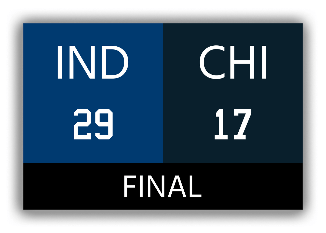 Indianapolis vs Chicago Canvas Wrap & Photo Print - 2006 2007 Football Championship - Front View