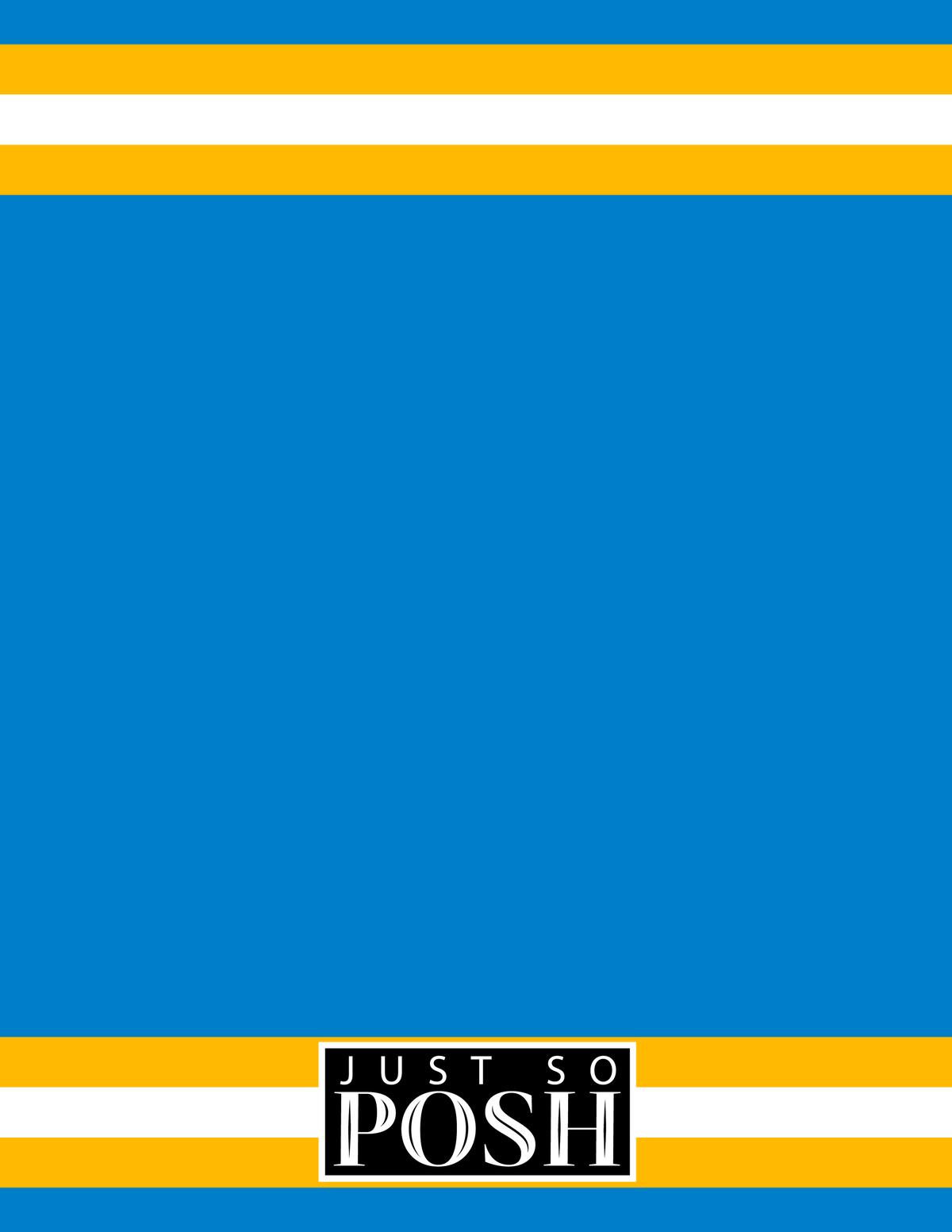 Personalized Jersey Number Notebook with Arched Name - Blue and Gold - Single Stripe - Back View
