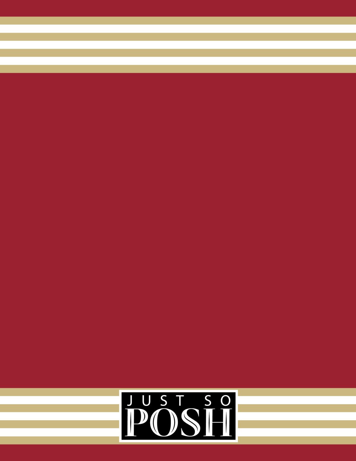 Personalized Jersey Number Notebook with Arched Name - Red and Gold - Triple Stripe - Back View
