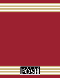 Thumbnail for Personalized Jersey Number Notebook with Arched Name - Red and Gold - Triple Stripe - Back View