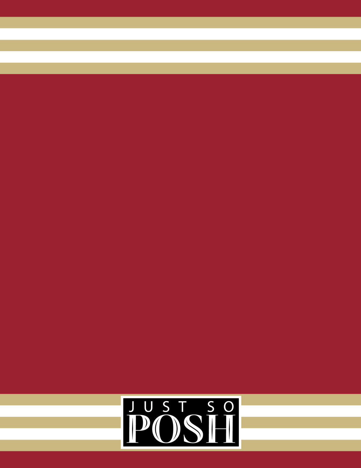 Personalized Jersey Number Notebook - Red and Gold - Double Stripe - Back View