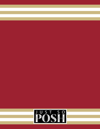 Thumbnail for Personalized Jersey Number Notebook - Red and Gold - Double Stripe - Back View