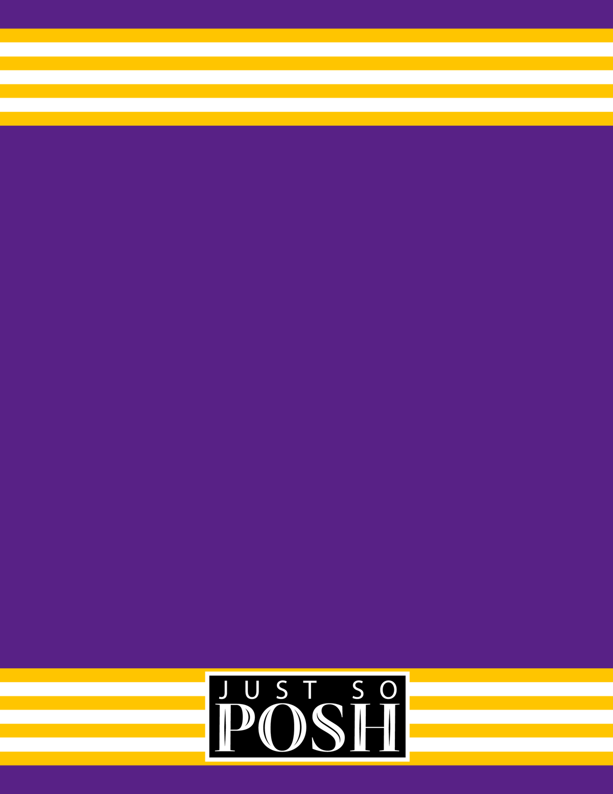 Personalized Jersey Number Notebook with Arched Name - Purple and Gold - Triple Stripe - Back View