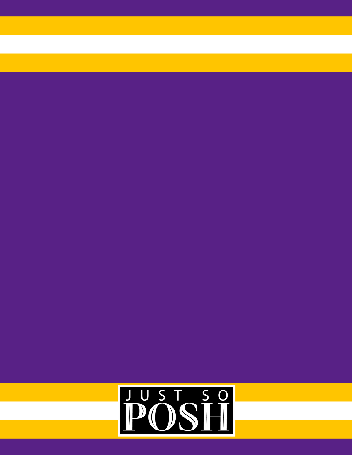 Personalized Jersey Number Notebook with Arched Name - Purple and Gold - Single Stripe - Back View