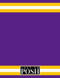 Thumbnail for Personalized Jersey Number Notebook with Arched Name - Purple and Gold - Single Stripe - Back View