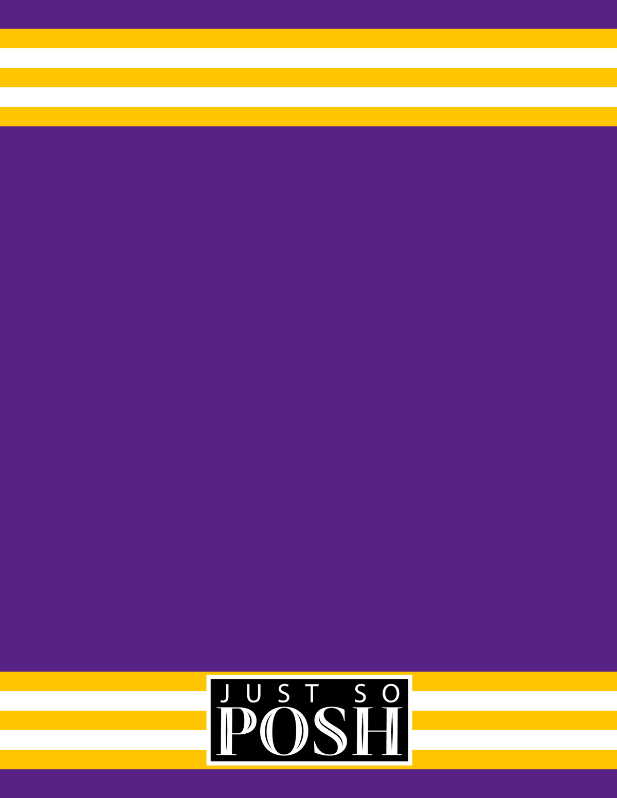 Personalized Jersey Number Notebook - Purple and Gold - Double Stripe - Back View