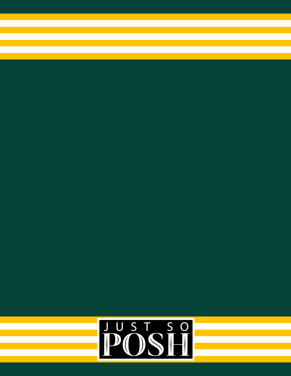 Personalized Jersey Number Notebook with Arched Name - Green and Yellow - Triple Stripe - Back View