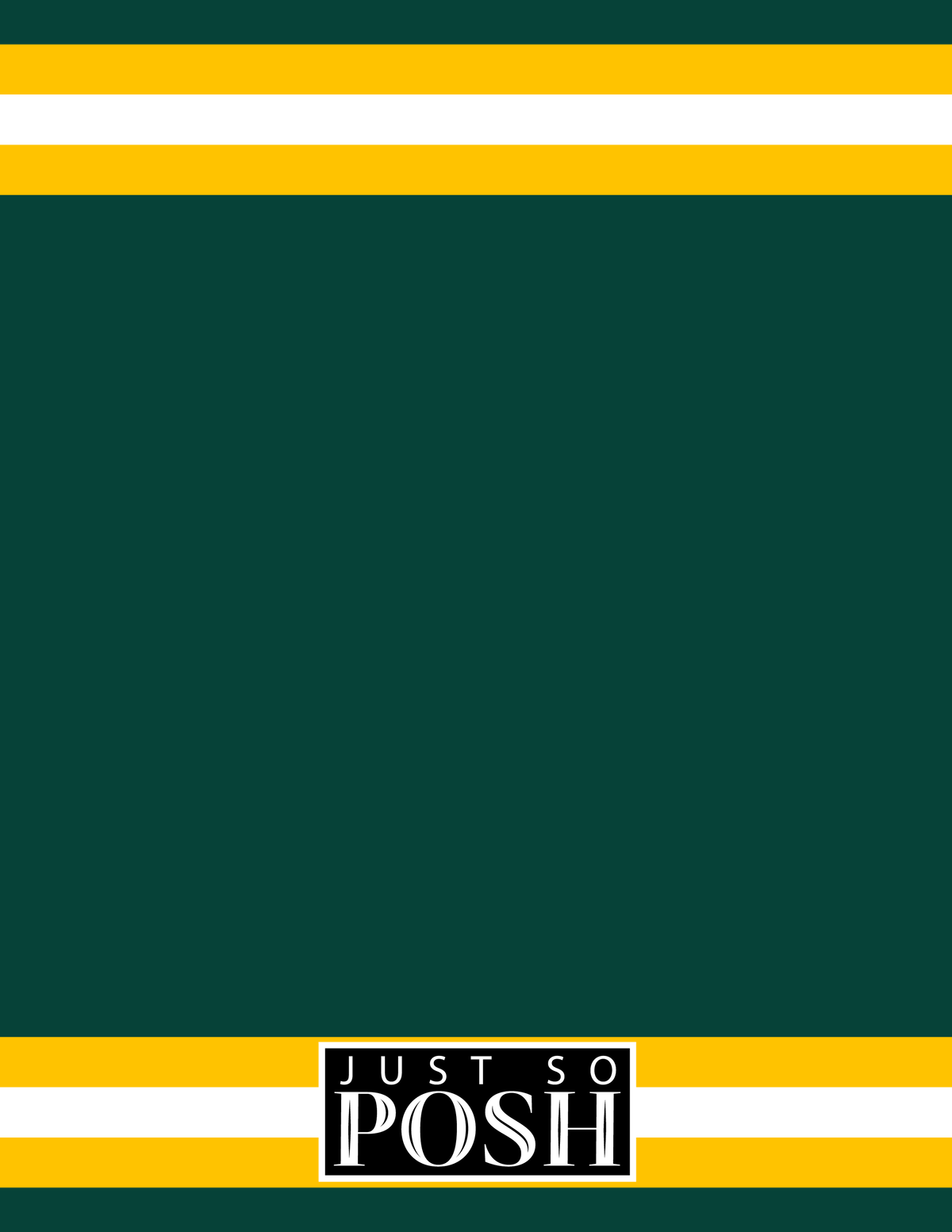 Personalized Jersey Number Notebook with Arched Name - Green and Yellow - Single Stripe - Back View