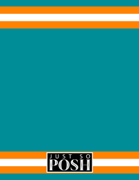 Thumbnail for Personalized Jersey Number Notebook with Arched Name - Teal and Orange - Single Stripe - Back View