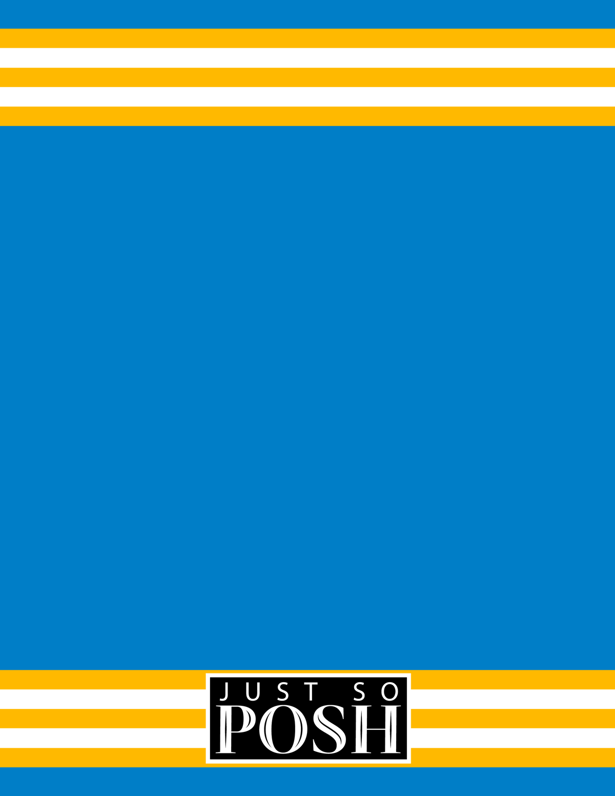 Personalized Jersey Number Notebook with Arched Name - Blue and Gold - Double Stripe - Back View