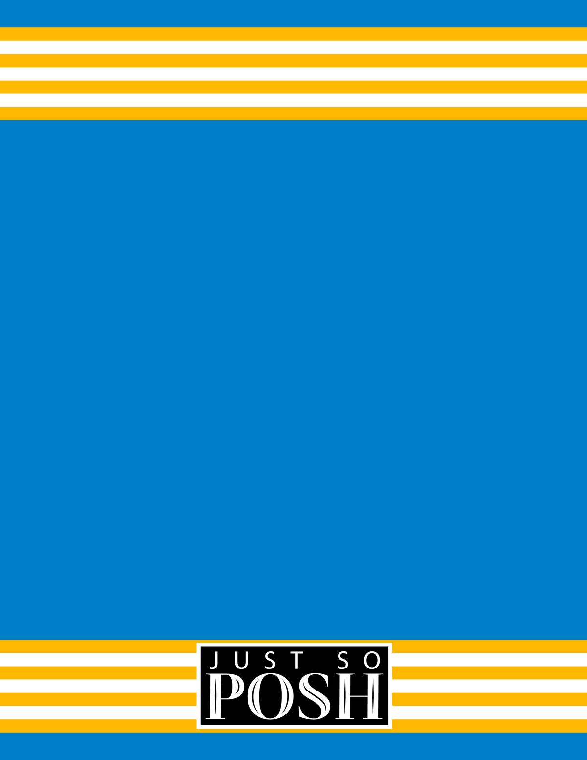 Personalized Jersey Number Notebook - Blue and Gold - Triple Stripe - Back View