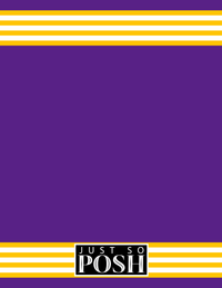 Thumbnail for Personalized Jersey Number Notebook - Purple and Gold - Triple Stripe - Back View