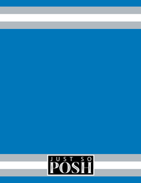 Thumbnail for Personalized Jersey Number Notebook - Blue and Grey - Single Stripe - Back View