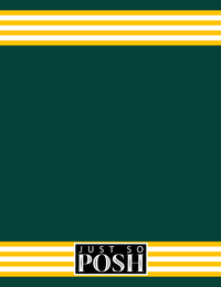 Thumbnail for Personalized Jersey Number Notebook - Green and Yellow - Triple Stripe - Back View