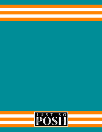 Thumbnail for Personalized Jersey Number Notebook with Arched Name - Teal and Orange - Double Stripe - Back View