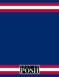Thumbnail for Personalized Jersey Number Notebook - Blue and Red - Single Stripe - Back View