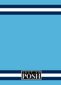 Thumbnail for Personalized Jersey Number Journal with Arched Name - Blue and Navy - Single Stripe - Back View
