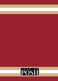 Thumbnail for Personalized Jersey Number Journal with Arched Name - Red and Gold - Single Stripe - Back View