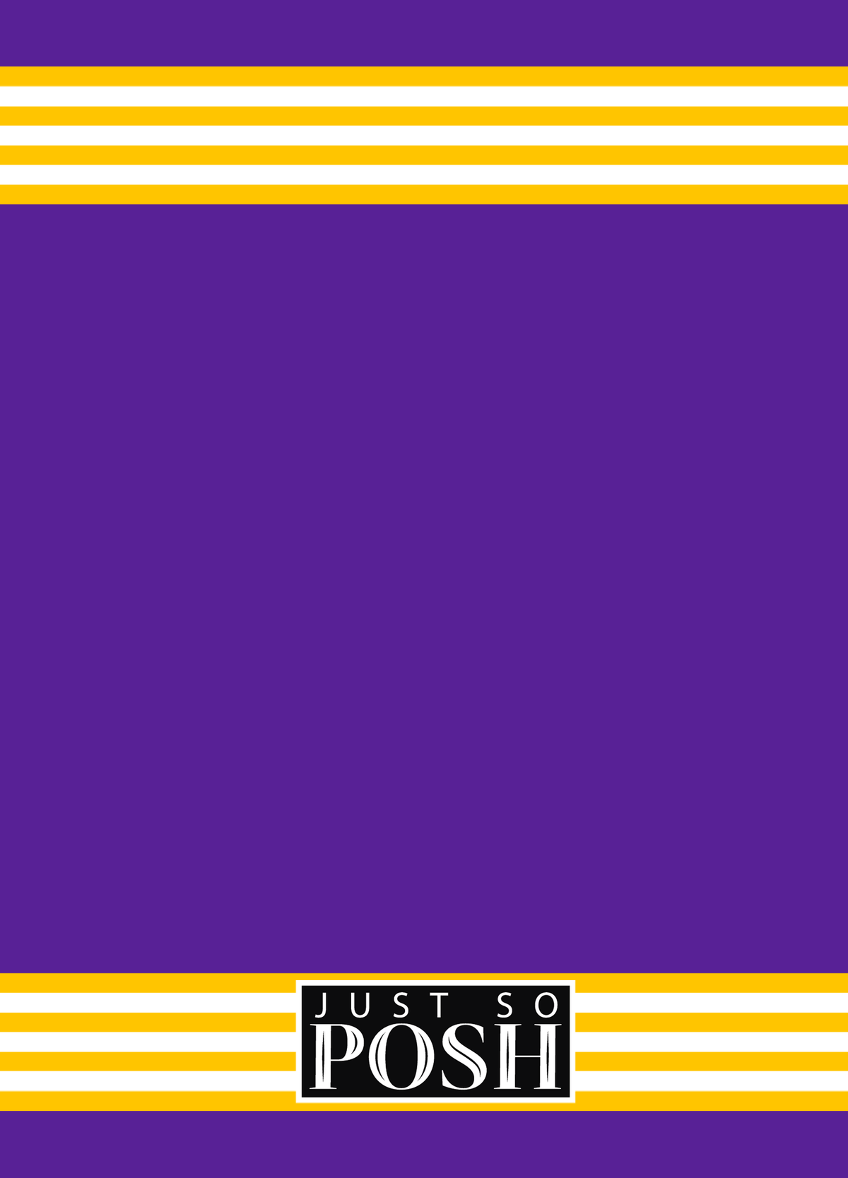 Personalized Jersey Number Journal with Arched Name - Purple and Gold - Triple Stripe - Back View