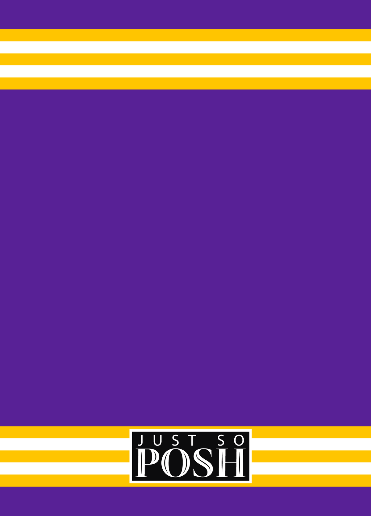 Personalized Jersey Number Journal - Purple and Gold - Double Stripe - Back View