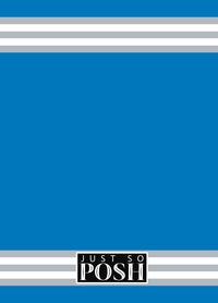 Thumbnail for Personalized Jersey Number Journal with Arched Name - Blue and Grey - Double Stripe - Back View
