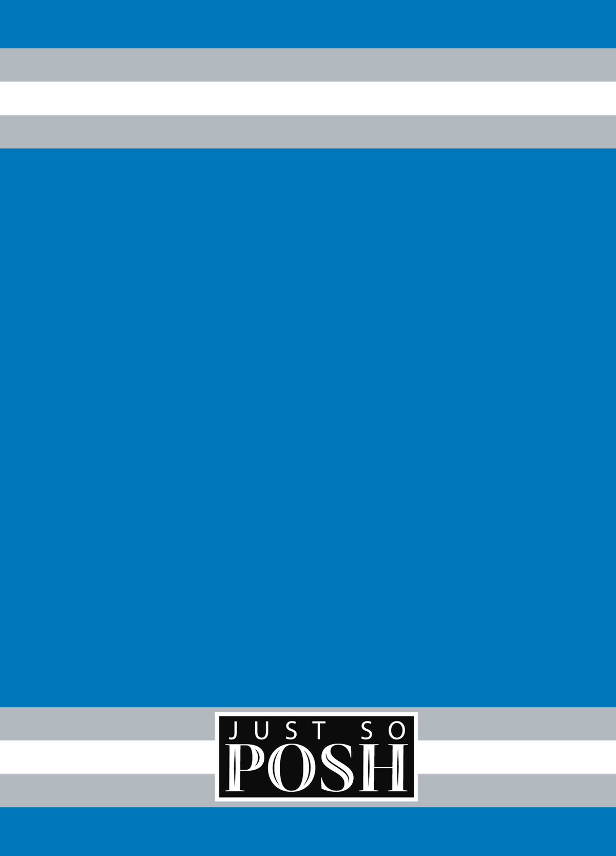 Personalized Jersey Number Journal with Arched Name - Blue and Grey - Single Stripe - Back View