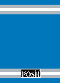 Thumbnail for Personalized Jersey Number Journal with Arched Name - Blue and Grey - Single Stripe - Back View