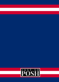 Thumbnail for Personalized Jersey Number Journal - Blue and Red - Single Stripe - Back View
