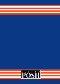 Thumbnail for Personalized Jersey Number Journal with Arched Name - Blue and Orange - Triple Stripe - Back View