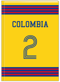 Thumbnail for Personalized Jersey Number Journal - Colombia - Triple Stripe - Front View