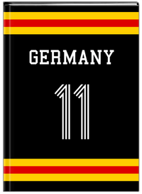 Thumbnail for Personalized Jersey Number Journal - Germany - Single Stripe - Front View