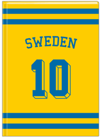 Thumbnail for Personalized Jersey Number Journal with Arched Name - Sweden - Single Stripe - Front View