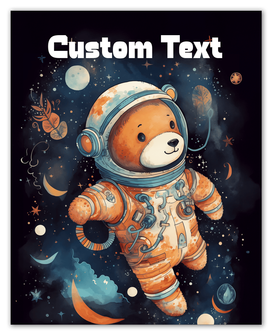 Just So Posh SpaceAni 1 Bear 1 Wall Art Decor Poster Photo Print, Ideal For Home or Office - Front View