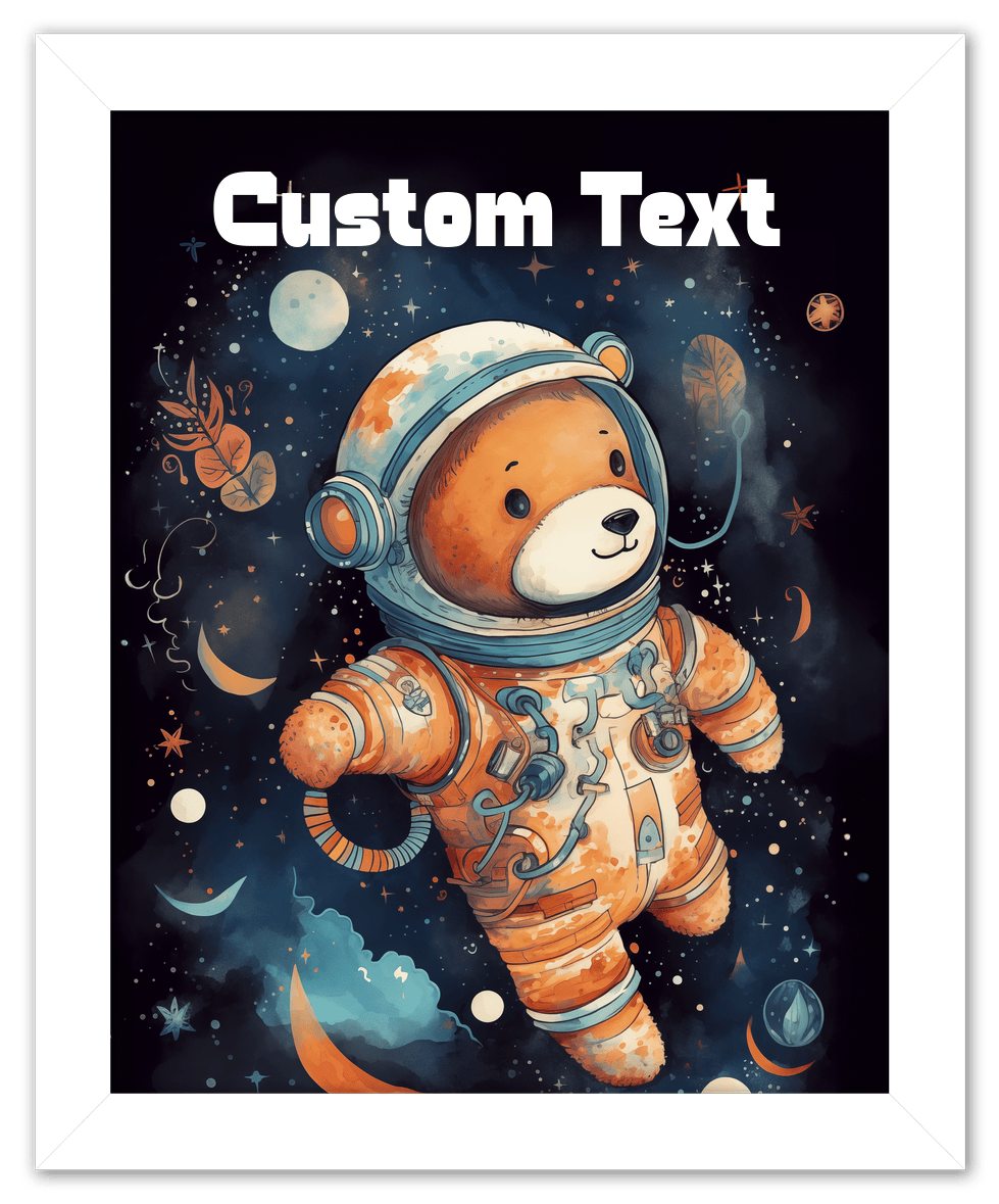 Just So Posh SpaceAni 1 Bear 1 Wall Art Decor Poster Photo Print, Ideal For Home or Office - Front View