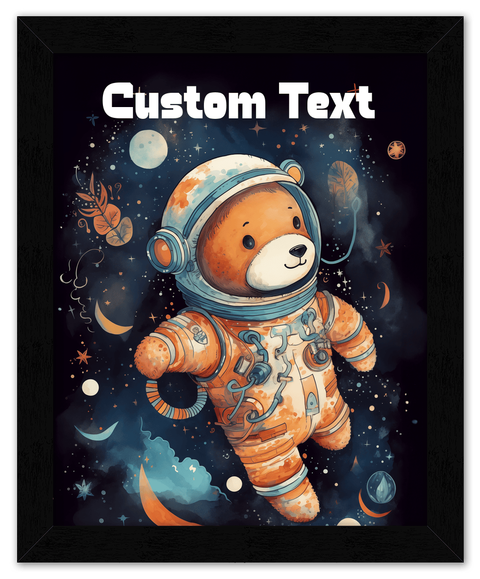 Just So Posh SpaceAni 1 Bear 1 Wall Art Decor Poster Photo Print, Ideal For Home or Office - Front View