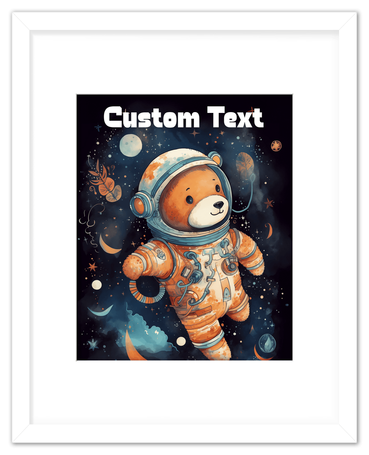 Just So Posh SpaceAni 1 Bear 1 Wall Art Decor Poster Photo Print, Ideal For Home or Office - Front View