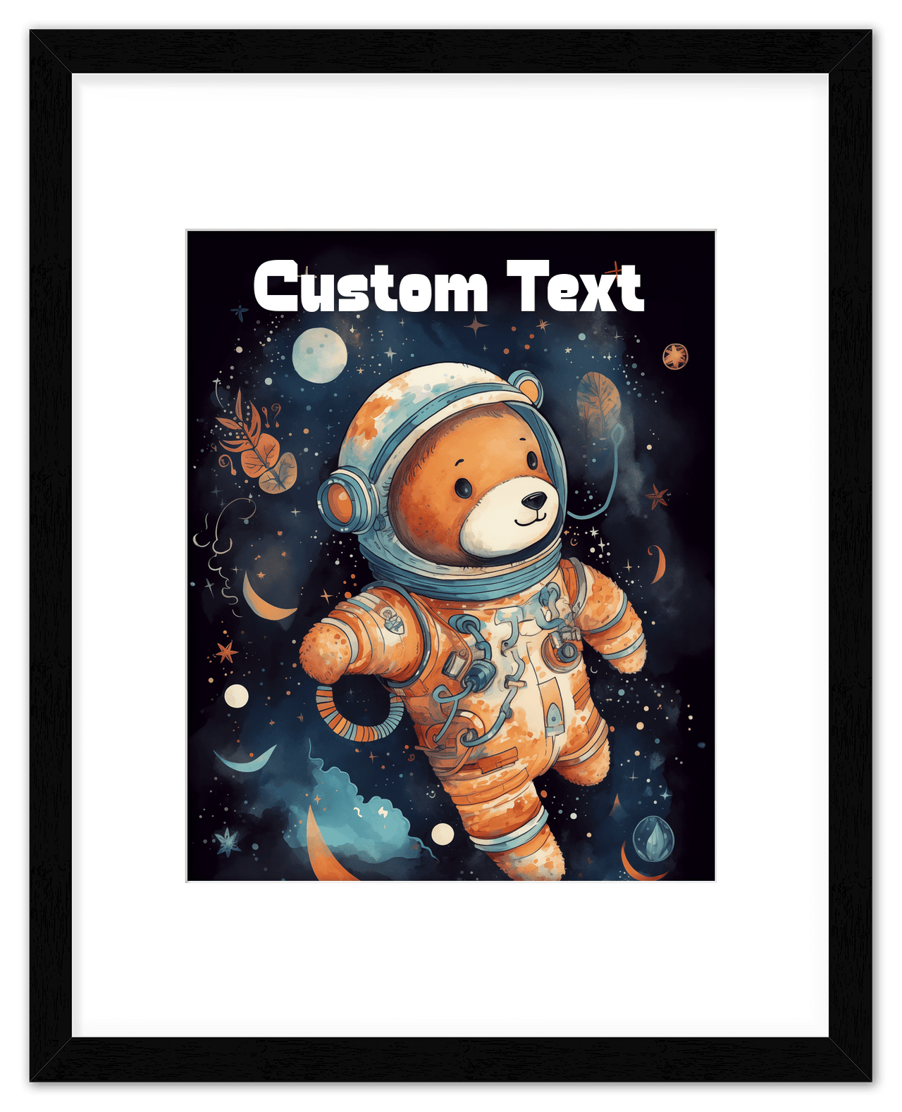 Just So Posh SpaceAni 1 Bear 1 Wall Art Decor Poster Photo Print, Ideal For Home or Office - Front View