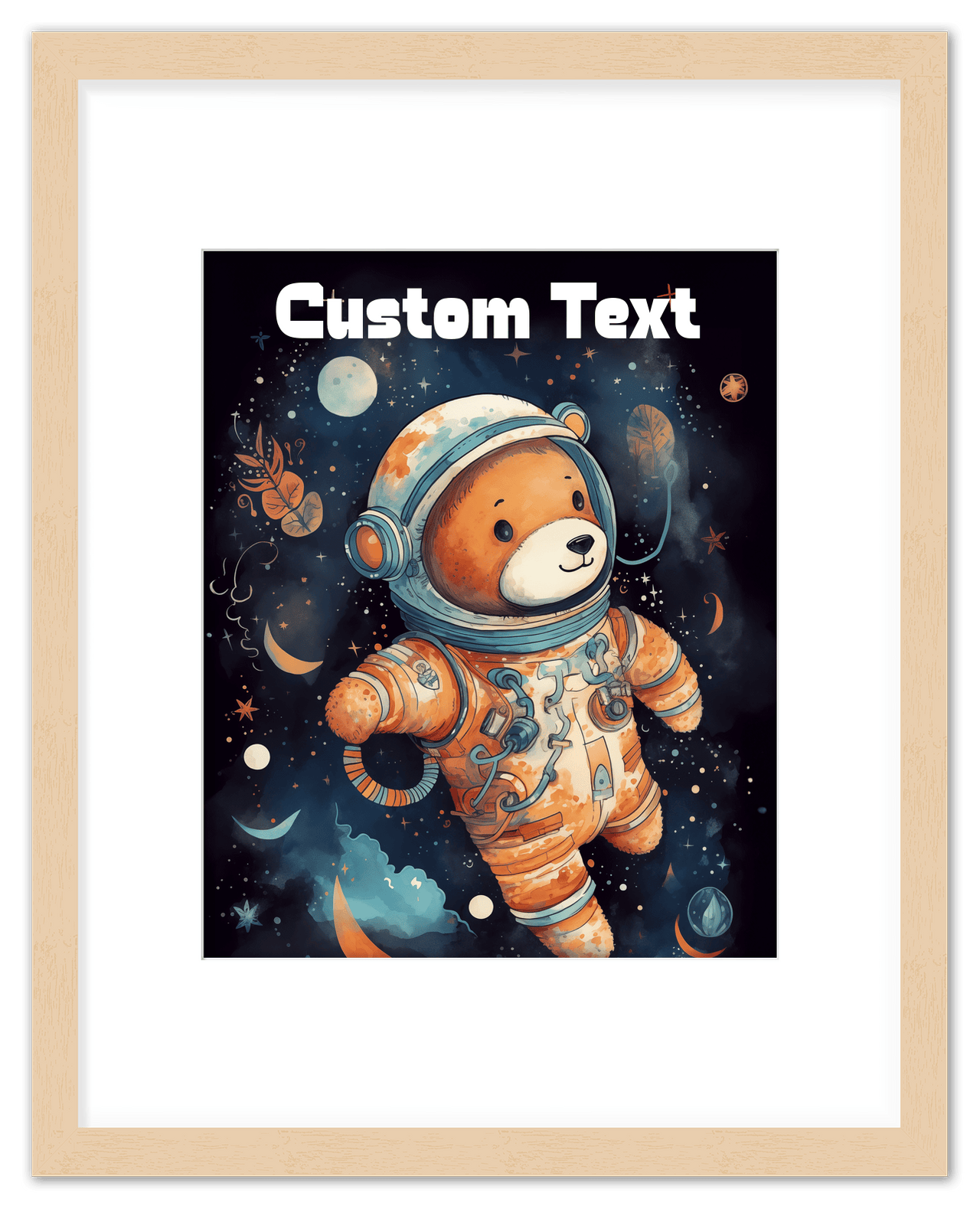 Just So Posh SpaceAni 1 Bear 1 Wall Art Decor Poster Photo Print, Ideal For Home or Office - Front View