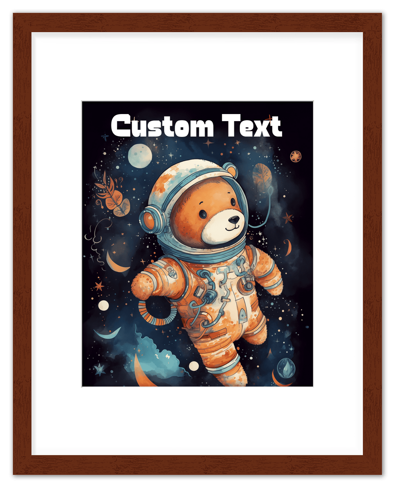 Just So Posh SpaceAni 1 Bear 1 Wall Art Decor Poster Photo Print, Ideal For Home or Office - Front View