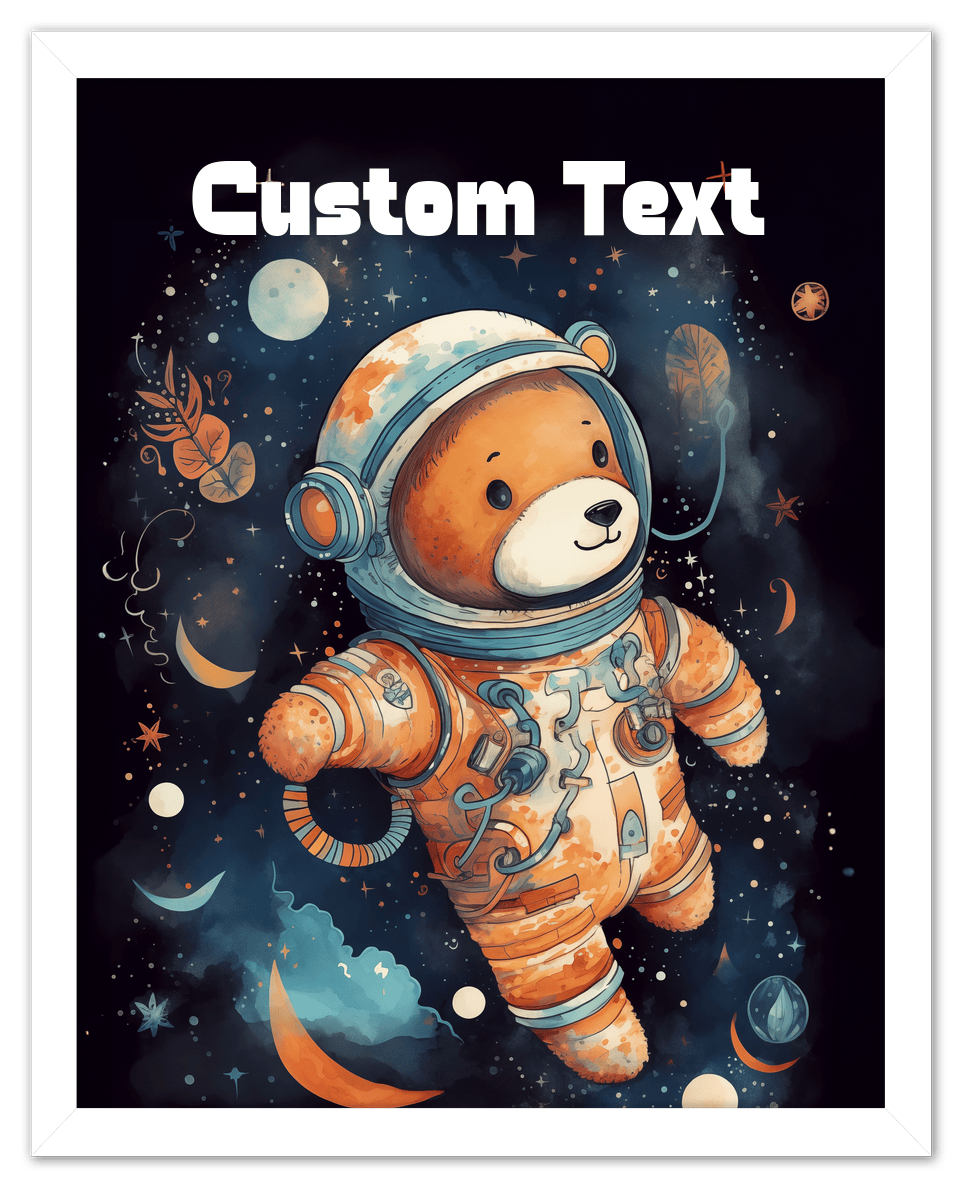 Just So Posh SpaceAni 1 Bear 1 Wall Art Decor Poster Photo Print, Ideal For Home or Office - Front View