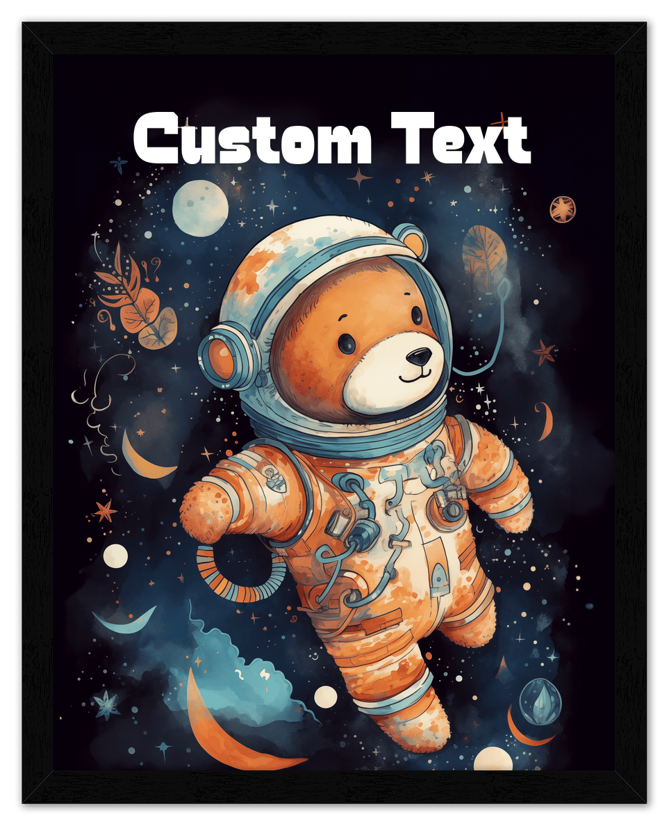 Just So Posh SpaceAni 1 Bear 1 Wall Art Decor Poster Photo Print, Ideal For Home or Office - Front View